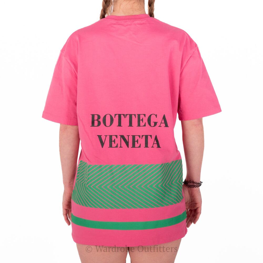 Bottega Veneta Italian Designer Pink Double Layer Tee - Picture 1 of 10